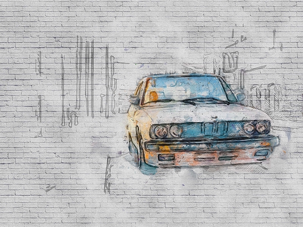 BMW 3 series, E30, illustration, black Coffee Mug