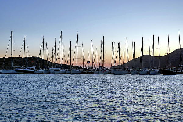 Paul Boizot - Boat masts at sunset, Lipsi 2