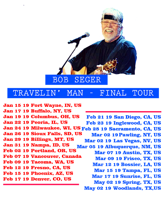 bob seger 2019 tour t shirts