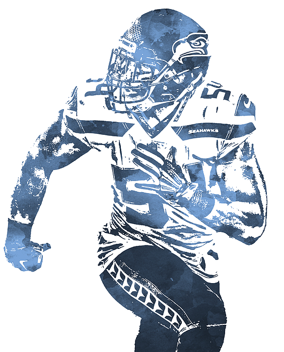 Bobby Wagner Seattle Seahawks Watercolor Strokes Pixel Art 100