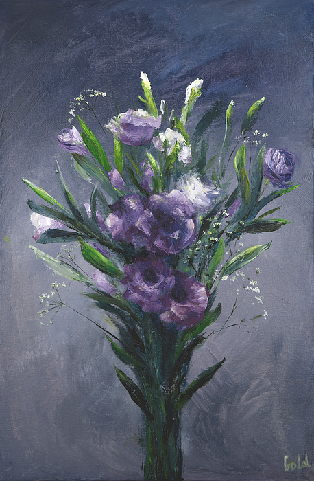 Tanya Goldstein - Bouquet with purple lisianthuses