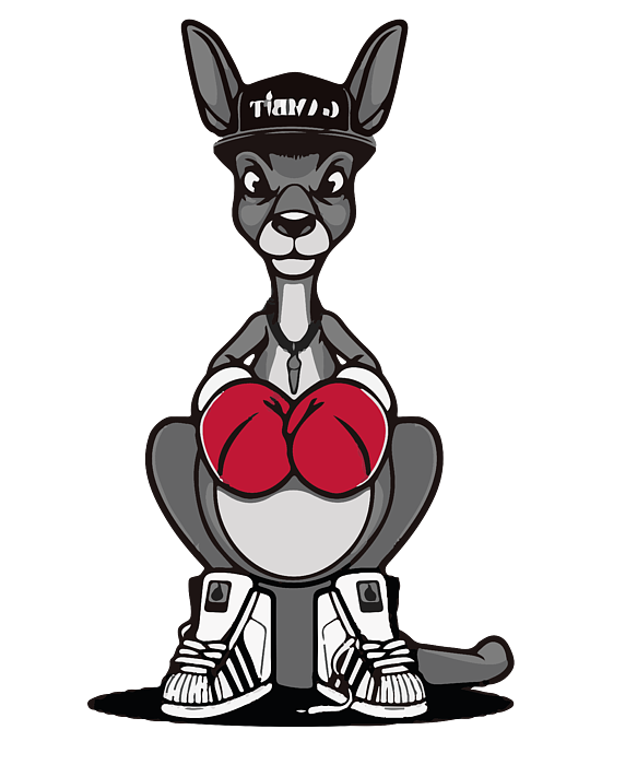 Strength Mens PRINTED T-SHIRT Boxer Boxing Kangaroo Art 