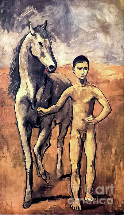 Vintage 1952 Picasso “Boy Leading a Horse” Lithograph Art Print Vintage 1952 Picasso “Boy Leading a Horse” Lithograph Art Print