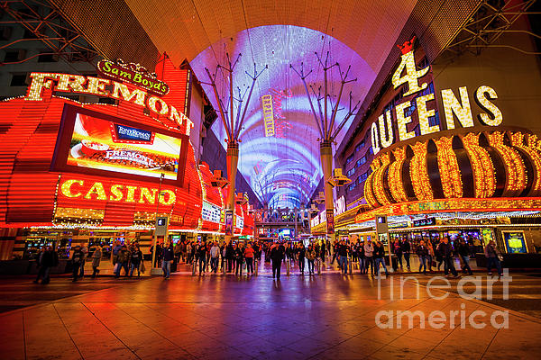 Fremont Street Experience Night Scene, Las Vegas, NV, USA Tote Bag