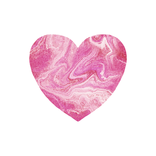 Bright Pink Marble Heart Watercolor Sticker by Irina Sztukowski - Fine Art  America
