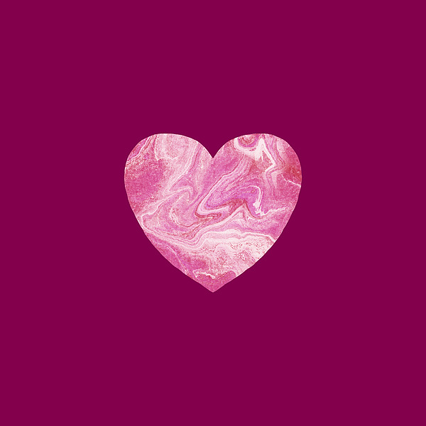 Irina Sztukowski - Bright Pink Marble Heart Watercolor 
