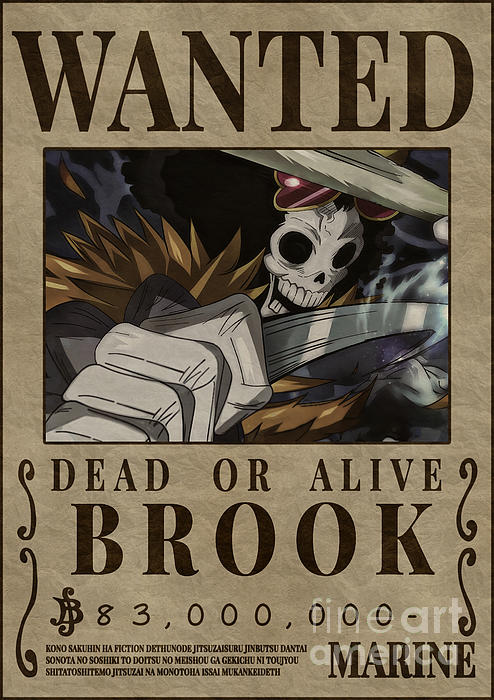 Brook One Piece Poster Wanted Tapestry