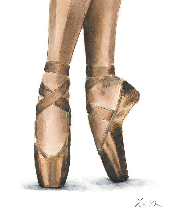 Brown Satin Pointe Shoes Ballet Slippers Jigsaw Puzzle by Laura