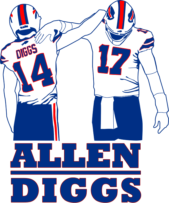 Buffalo Bills Stefon Diggs Josh Allen gift Sticker by Handsley Nguyen -  Pixels