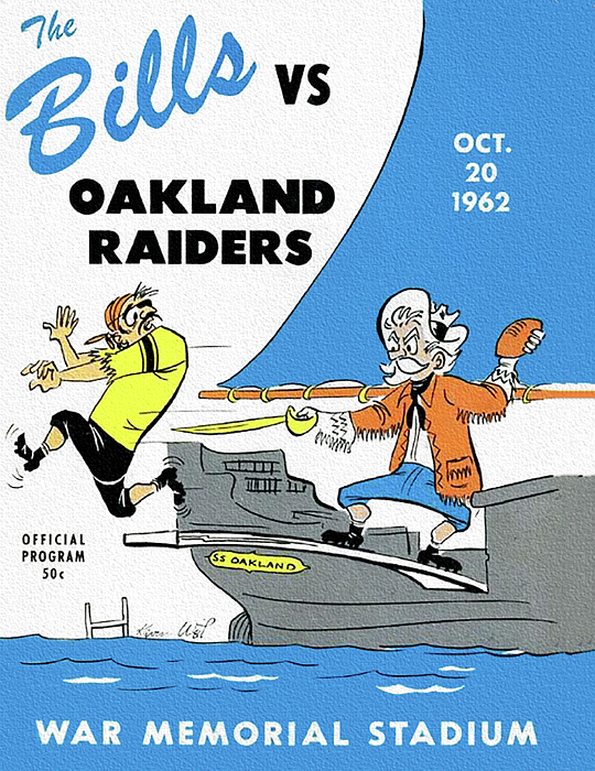 Bills vs Raiders 1961 Program Ornament by Big 88 Artworks - Pixels