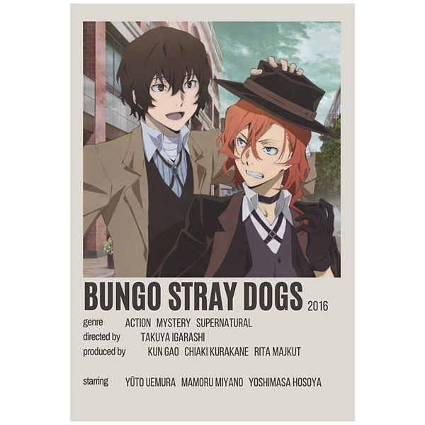 Bungo stray dogs  Anime cover photo, Bungo stray dogs, Japanese poster