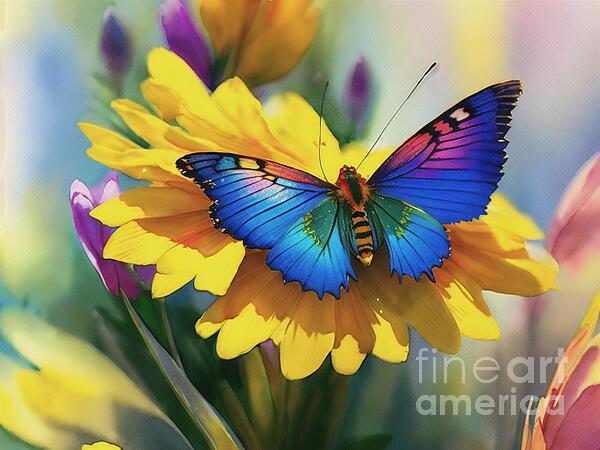 Zenya Zenyaris - Butterfly resting on a spring flower 