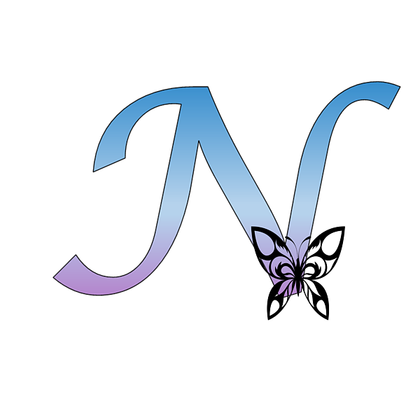 Blue Letter N - Blue - Sticker