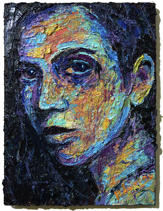 Abstract portrait painting.original art on paper.abstract face fashion painting