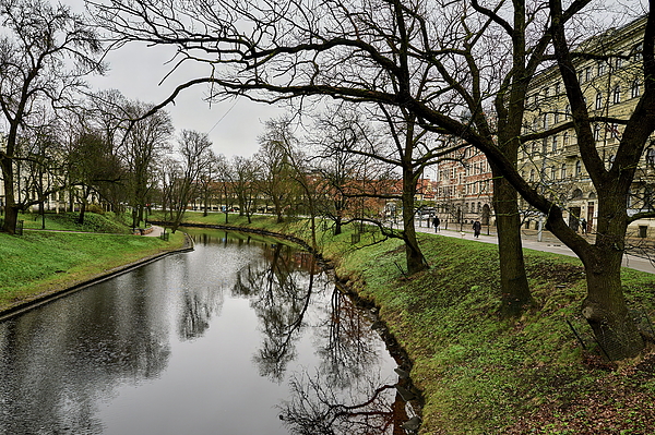 Jouko Lehto - By the canal. Riga 2024 bw