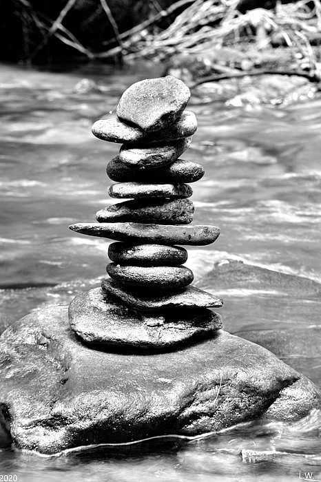 Lisa Wooten - Cairn Vertical Black And White