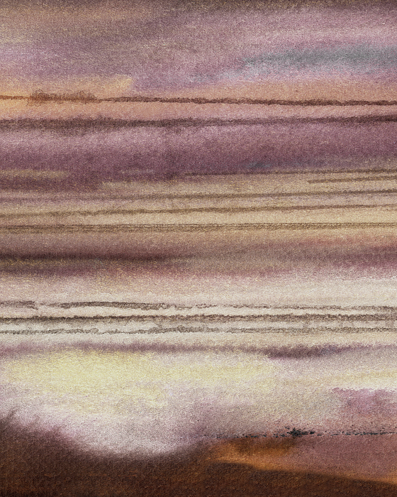 Irina Sztukowski - Calm Peaceful Abstract Landscape With Reflections Glowing Light Airy Watercolor III