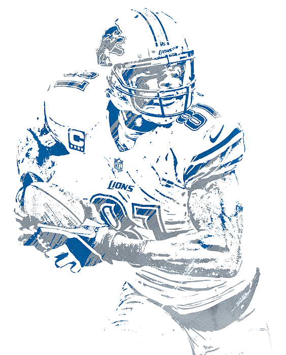 Calvin Johnson Detroit Lions Watercolor Strokes Pixel Art, 41% OFF