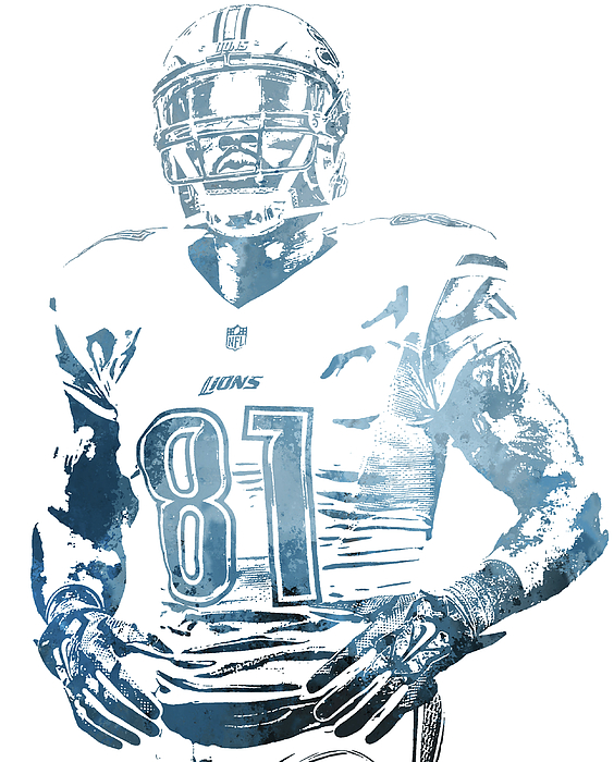 Calvin Johnson Lions T-Shirt by Joe Hamilton - Pixels Merch