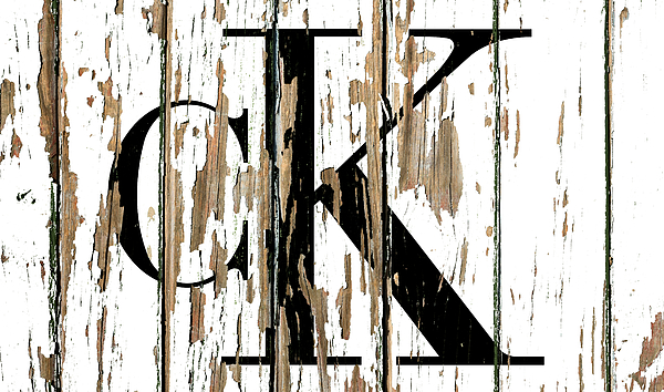 Calvin Klein CK Vintage Logo on Peeling Barn Wood Paint Beach