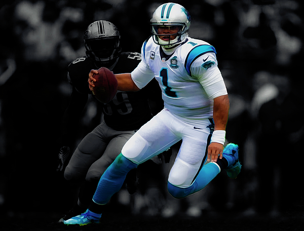 Round # 1 Panthers Colors Sticker (decal cam newton number)