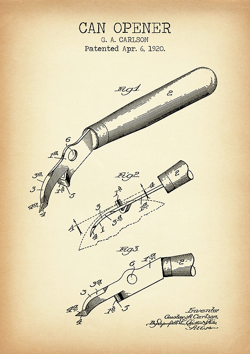 Can opener blue patent Digital Art by Dennson Creative - Fine Art America