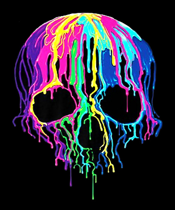 Shannon Nelson Art - Candle Wax Dripping Melting Skull Head Unisex