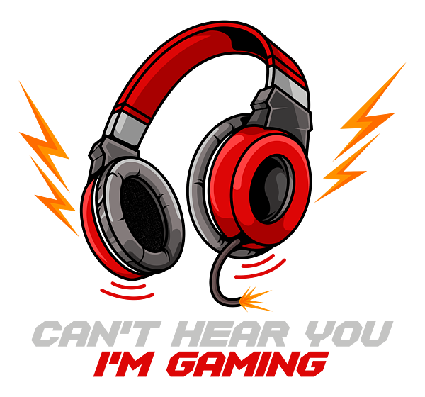 Cant Hear You Im Gaming Video Gamer Headset Sticker by Mister Tee - Fine  Art America