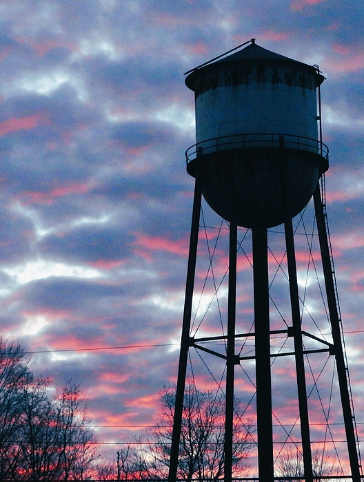 Mike Breau - Canton Maine Water Tower at Sunset