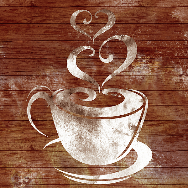 Irina Sztukowski - Cappuccino Love Warm Delicious Coffee Cup With Sweet Hearts Watercolor I
