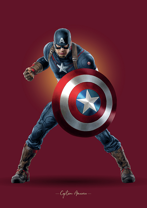 T-SHIRT CAPITAN AMERICA Logo TShirt Captain America Logo Cobalto 100% ORIGINALE 