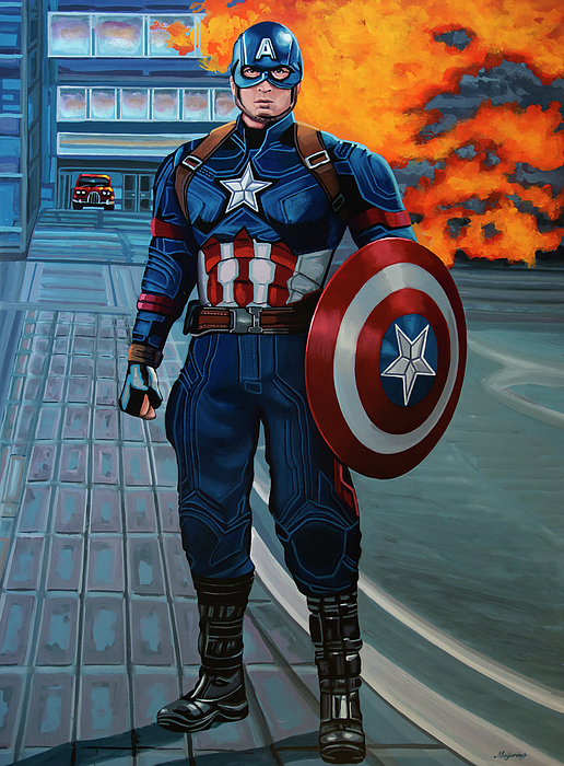 Captain America Painting Face Mask by Paul Meijering - Fine Art America