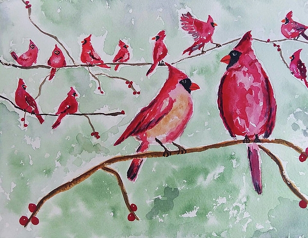 Painting a cardinal with my @grabieofficial Watercolor Paint Set