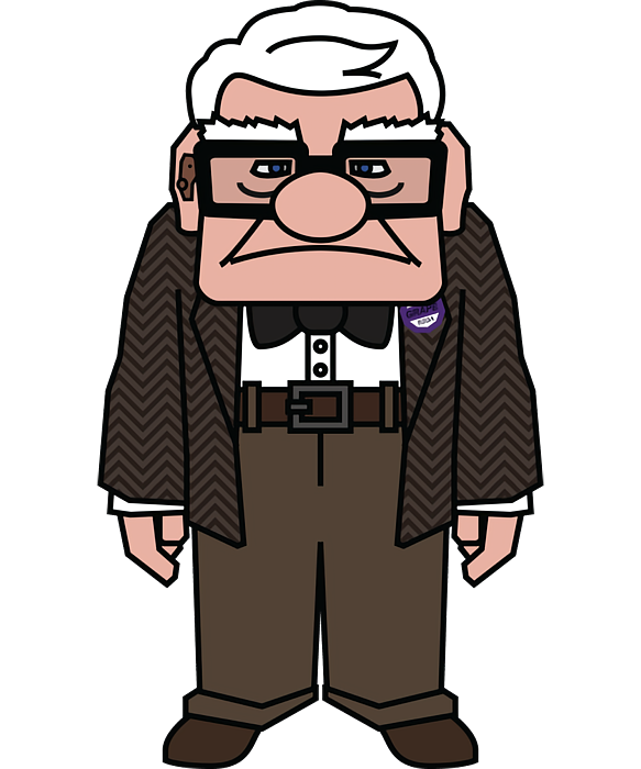 Carl Fredricksen Up 70s Greeting Card By Damien Brandon