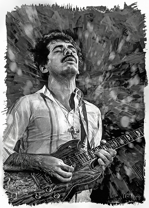 Carlos Santana Guitar Legend Tapestry by Mal Bray - Instaprints