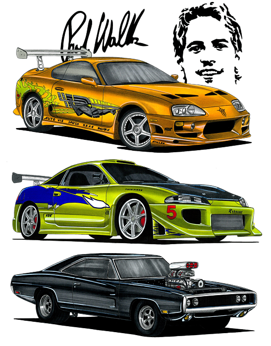 Cars From Fast And Furious Sticker Shapovalenko - Fine Art