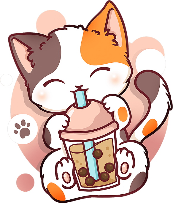 Cat Boba Tea Bubble Tea Anime Kawaii Neko T-Shirt Sticker by