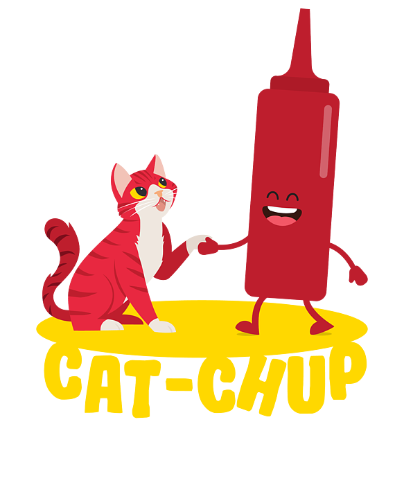 Cat-Chup Cat Ketchup Sauce BBQ Jigsaw Puzzle by Moon Tees - Pixels