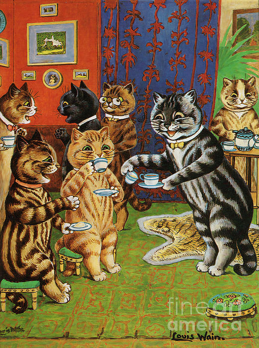 Cat Print Louis Wain Cats Vintage Art Mrs Tabitha's Cats Academy Jigsaw  Puzzle by Kithara Studio - Pixels Puzzles