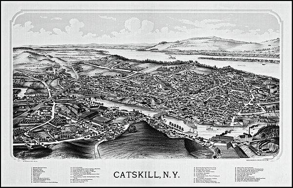 Historic Map - Catskill, NY - 1889