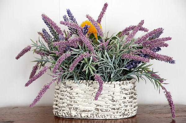 Linda Buckman - Ceramic planter with Artificial flowers