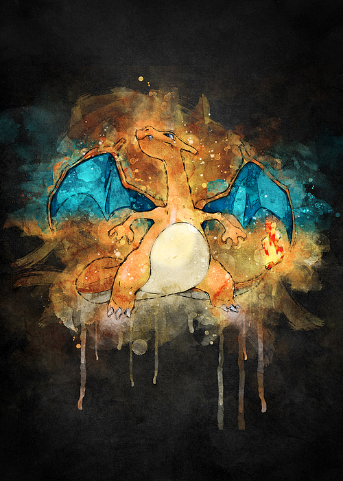 Charizard Pokemon Gold Digital Art by Jo Kiwi - Fine Art America