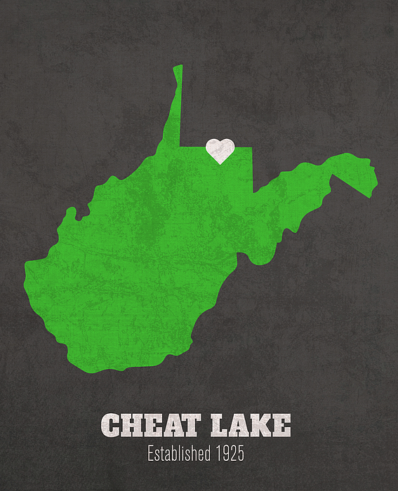 Cheat Lake West Virginia City Map Founded 1925 Marshall University ...