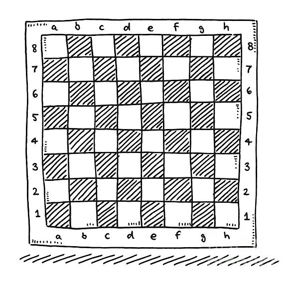 Checkered Chess Board Symbol Drawing Sticker by Frank Ramspott - Pixels