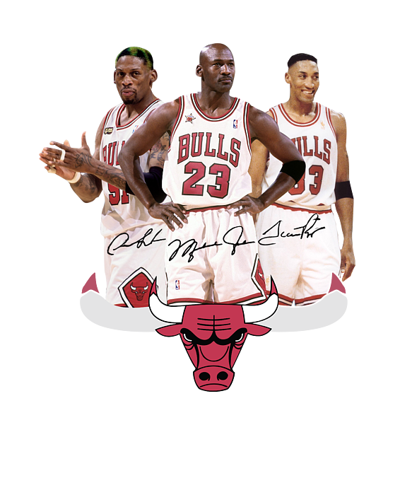 Chicago Bulls Legends Dennis Rooman Michael Jordan Scottie Pipp
