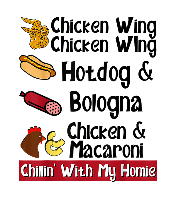 chikin wing chikin wing hotdog and balonaeeaae Sticker for Sale