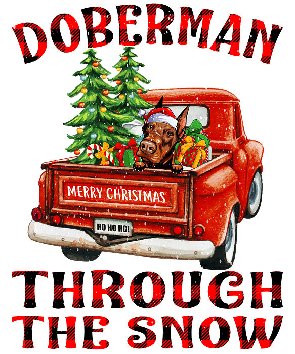 Red Truck Merry Christmas Tree Doberman Christmas T-Shirt Red Truck Merry Christmas Tree Doberman Christmas T-Shirt