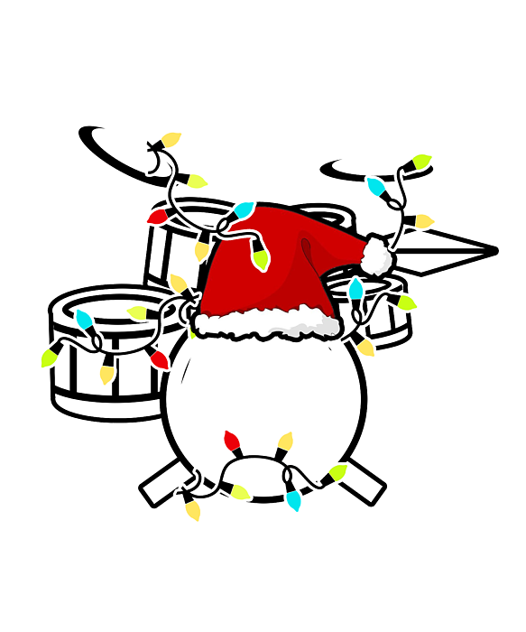 Christmas Drumming Santa Hat Drums Funny Drummer Sticker For Sale By J M