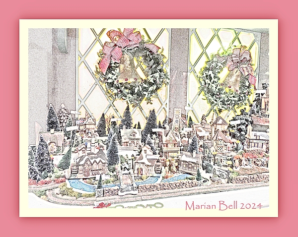 Marian Bell - Christmas Place Holiday Display in Colored Pencil - Framed