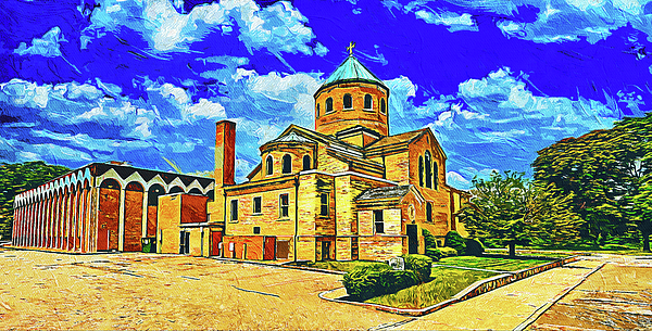 Nicko Prints - Church of Our Savior in Worcester, Massachusetts - post impressionist painting